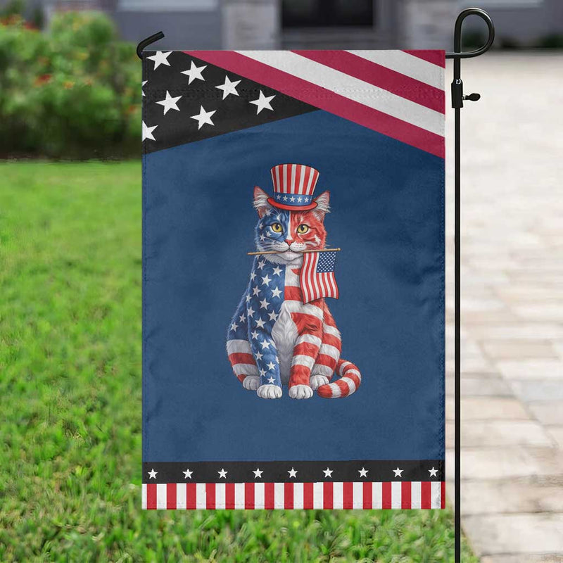  Proud American Cat Lover Garden Flag Patriotic Animal Lover Gift