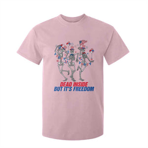 Patriotic Dancing Skeleton T Shirt For Kid Dead Inside But Its Freedom TS12 Light Pink Print Your Wear