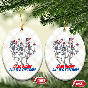 Patriotic Dancing Skeleton Ceramic Ornament Dead Inside But Its Freedom TS12 Print Your Wear