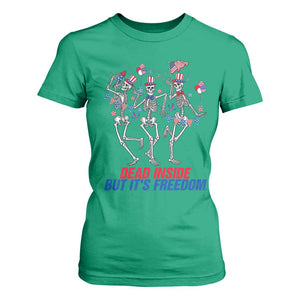 Patriotic Dancing Skeleton T Shirt For Women Dead Inside But Its Freedom TS12 Irish Green Print Your Wear