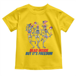 Patriotic Dancing Skeleton Toddler T Shirt Dead Inside But Its Freedom TS12 Daisy Print Your Wear