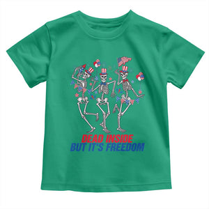 Patriotic Dancing Skeleton Toddler T Shirt Dead Inside But Its Freedom TS12 Irish Green Print Your Wear