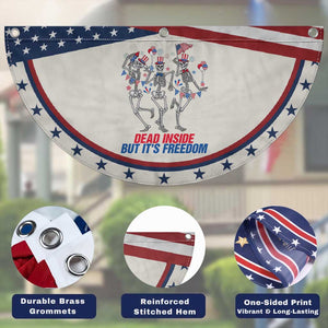 Funny Dancing Skeleton Patriotic Fan Flag Dead Inside But Its Freedom