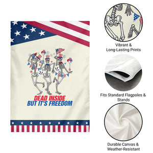 Patriotic Dancing Skeleton Garden Flag Dead Inside But Its Freedom TS12 Print Your Wear
