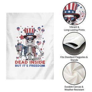 Funny Skeleton Dead Inside But Its Freedom Garden Flag Patriotic Gift TS12 Print Your Wear