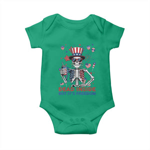 Funny Skeleton Dead Inside But Its Freedom Baby Onesie Patriotic Gift TS12 Irish Green Print Your Wear