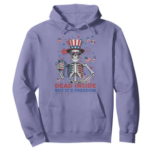 Funny Skeleton Dead Inside But Its Freedom Hoodie Patriotic Gift TS12 Violet Print Your Wear