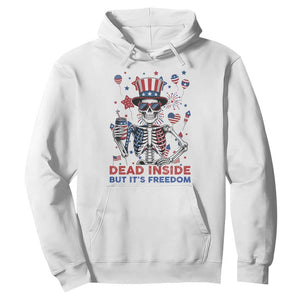 Funny Skeleton Dead Inside But Its Freedom Hoodie Patriotic Gift TS12 White Print Your Wear
