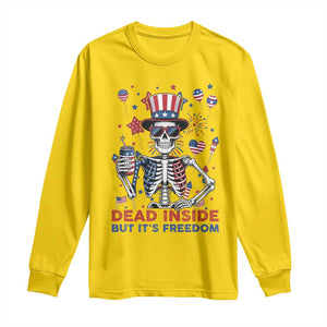 Funny Skeleton Dead Inside But Its Freedom Long Sleeve Shirt Patriotic Gift TS12 Daisy Print Your Wear