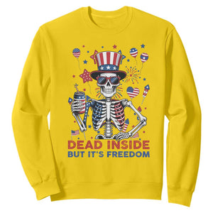 Funny Skeleton Dead Inside But Its Freedom Sweatshirt Patriotic Gift TS12 Daisy Print Your Wear