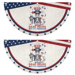 Funny Skeleton Dead Inside But Its Freedom Patriotic Fan Flag USA 250th Anniversary Gift