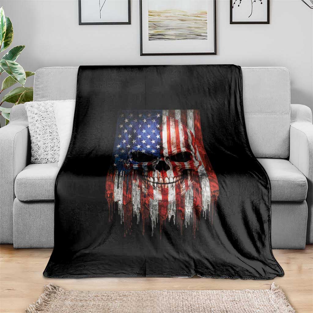 Patriotic Skull American Flag USA Pride Throw Blanket TS12 Print Your Wear
