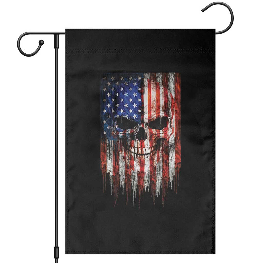 Patriotic Skull American Flag USA Pride Garden Flag TS12 Black Print Your Wear