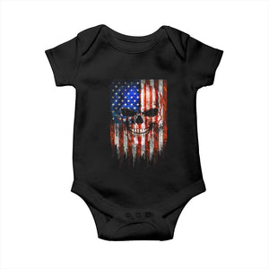 Patriotic Skull American Flag USA Pride Baby Onesie TS12 Black Print Your Wear