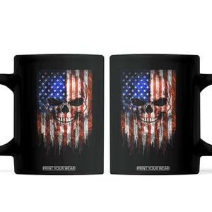 Patriotic Skull American Flag USA Pride Coffee Mug TS12 Black Print Your Wear