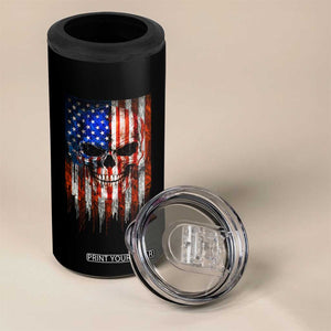 Patriotic Skull American Flag USA Pride 4 in 1 Can Cooler Tumbler TS12 Print Your Wear
