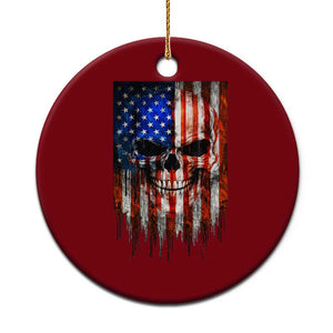 Patriotic Skull American Flag USA Pride Ceramic Ornament TS12 1pc Red Print Your Wear