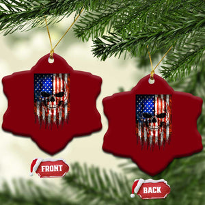 Patriotic Skull American Flag USA Pride Ceramic Ornament TS12 Print Your Wear