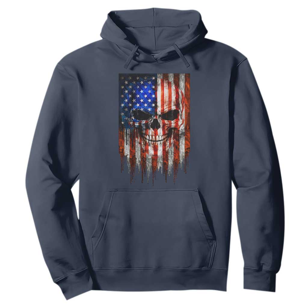 Patriotic Skull American Flag USA Pride Hoodie TS12 Navy Print Your Wear