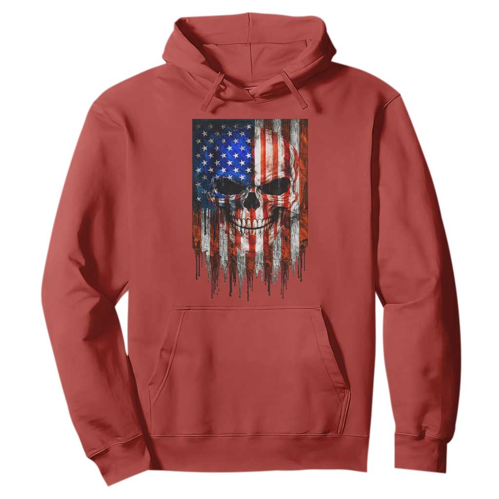 Patriotic Skull American Flag USA Pride Hoodie TS12 Red Print Your Wear