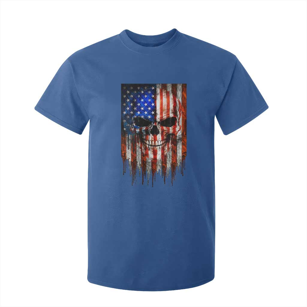 Patriotic Skull American Flag USA Pride T Shirt For Kid TS12 Royal Blue Print Your Wear