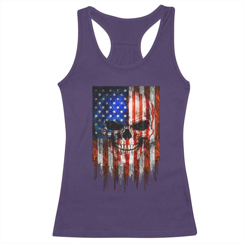 Patriotic Skull American Flag USA Pride Racerback Tank Top TS12 Purple Print Your Wear