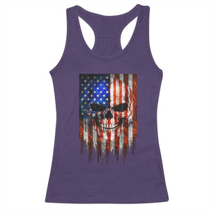 Patriotic Skull American Flag USA Pride Racerback Tank Top TS12 Purple Print Your Wear