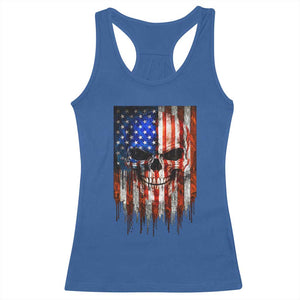 Patriotic Skull American Flag USA Pride Racerback Tank Top TS12 Royal Blue Print Your Wear