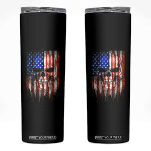 Patriotic Skull American Flag USA Pride Skinny Tumbler TS12 Black Print Your Wear