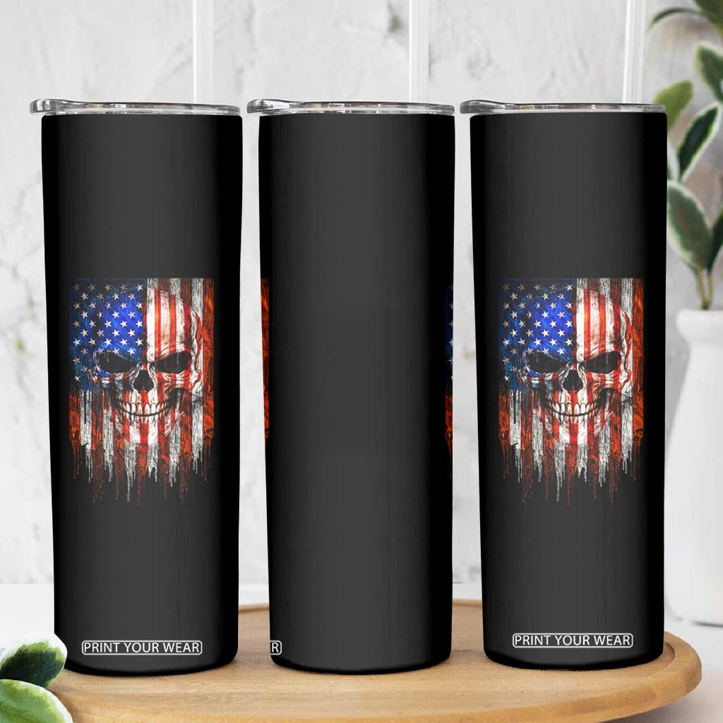 Patriotic Skull American Flag USA Pride Skinny Tumbler TS12 Print Your Wear