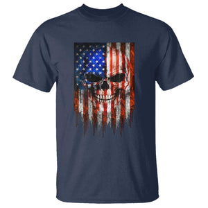 Patriotic Skull American Flag USA Pride T Shirt TS12 Navy Print Your Wear