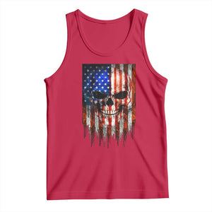 Patriotic Skull American Flag USA Pride Tank Top TS12 Red Print Your Wear