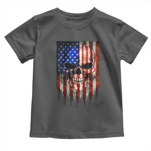 Patriotic Skull American Flag USA Pride Toddler T Shirt TS12 Dark Heather Print Your Wear