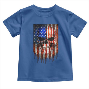 Patriotic Skull American Flag USA Pride Toddler T Shirt TS12 Royal Blue Print Your Wear