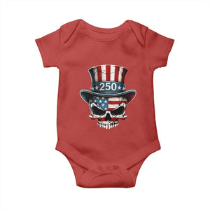 American Flag Skull Patriotic Pride Baby Onesie USA 250 Anniversary TS12 Red Print Your Wear