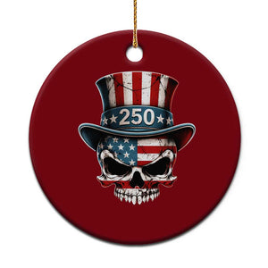 American Flag Skull Patriotic Pride Ceramic Ornament USA 250 Anniversary TS12 1pc Red Print Your Wear