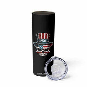 American Flag Skull Patriotic Pride Skinny Tumbler USA 250 Anniversary TS12 Print Your Wear