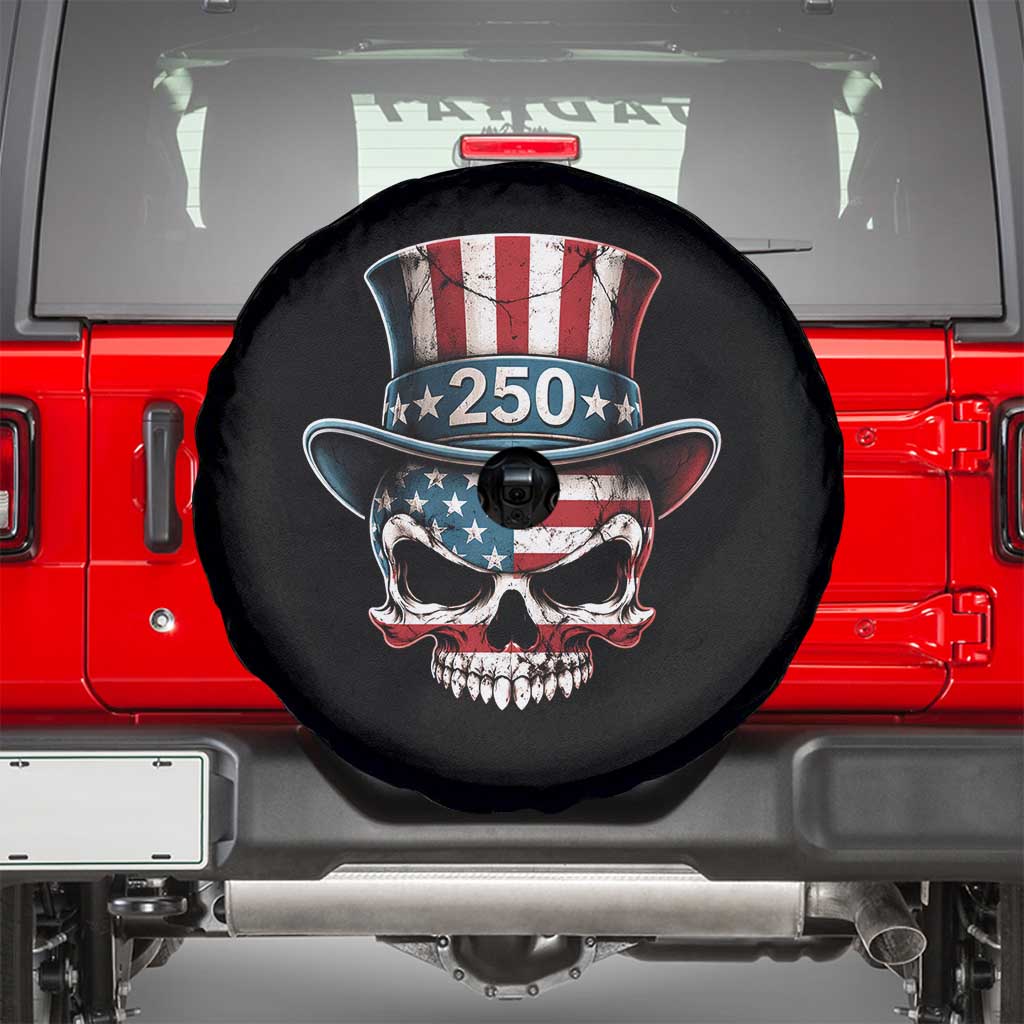American Flag Skull Patriotic Pride Spare Tire Cover USA 250 Anniversary TS12 Black Print Your Wear