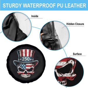 American Flag Skull Patriotic Pride Spare Tire Cover USA 250 Anniversary TS12 Print Your Wear