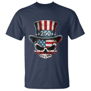 American Flag Skull Patriotic Pride T Shirt USA 250 Anniversary TS12 Navy Print Your Wear