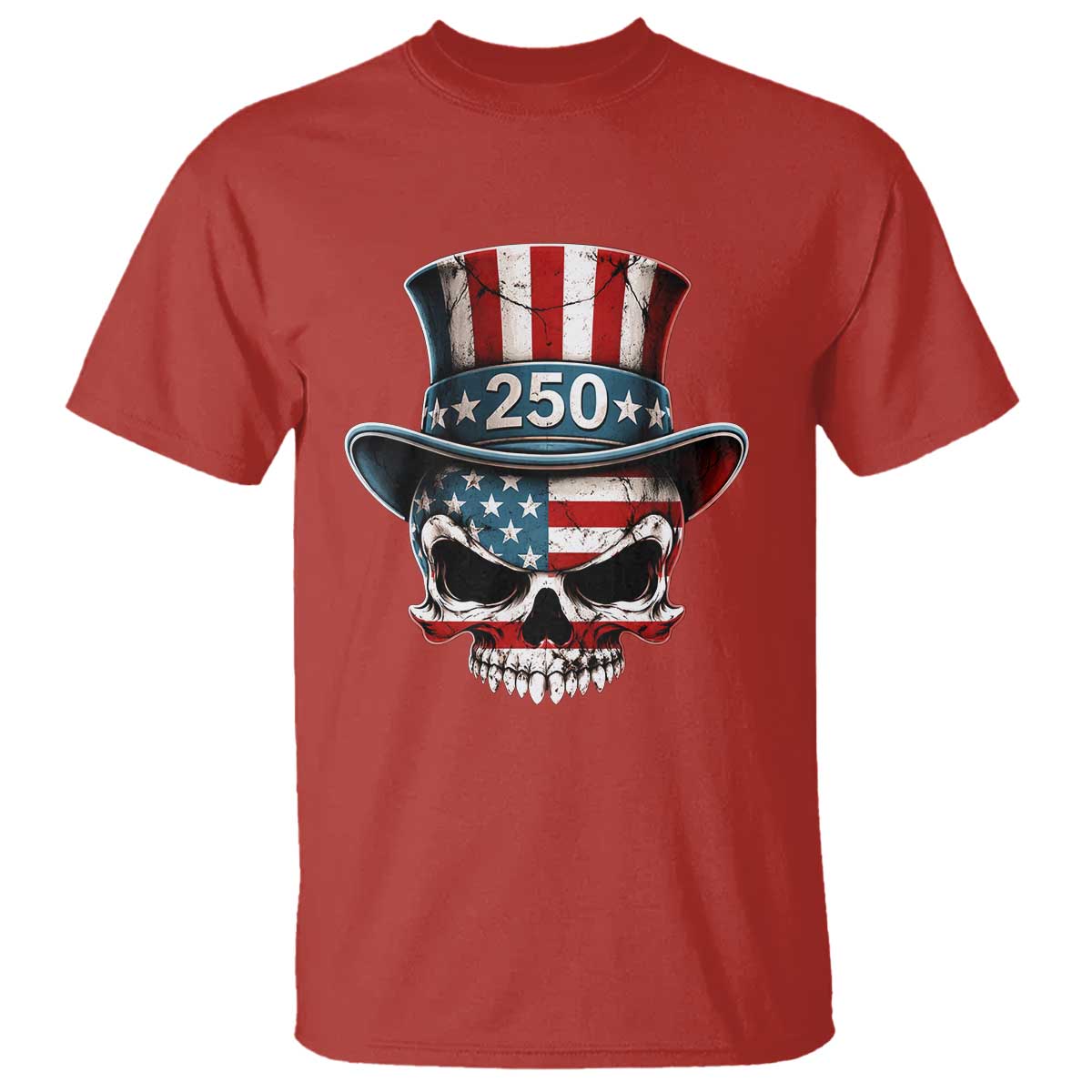 American Flag Skull Patriotic Pride T Shirt USA 250 Anniversary TS12 Red Print Your Wear