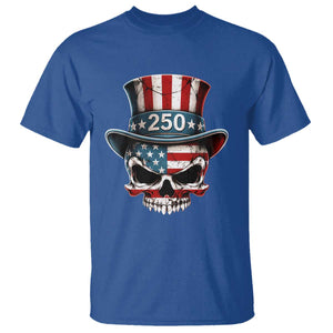 American Flag Skull Patriotic Pride T Shirt USA 250 Anniversary TS12 Royal Blue Print Your Wear