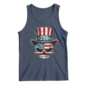 American Flag Skull Patriotic Pride Tank Top USA 250 Anniversary TS12 Navy Print Your Wear