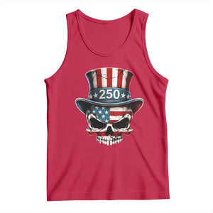 American Flag Skull Patriotic Pride Tank Top USA 250 Anniversary TS12 Red Print Your Wear