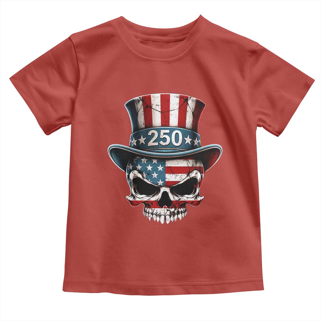American Flag Skull Patriotic Pride Toddler T Shirt USA 250 Anniversary TS12 Red Print Your Wear