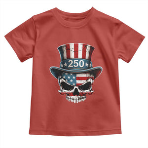 American Flag Skull Patriotic Pride Toddler T Shirt USA 250 Anniversary TS12 Red Print Your Wear