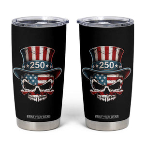American Flag Skull Patriotic Pride Tumbler Cup USA 250 Anniversary TS12 Black Print Your Wear