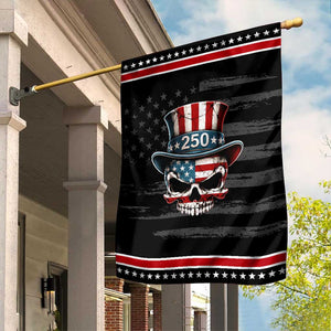 American Flag Skull Patriotic Pride Garden Flag USA 250 Anniversary TS12 Distressed Black Red Print Your Wear