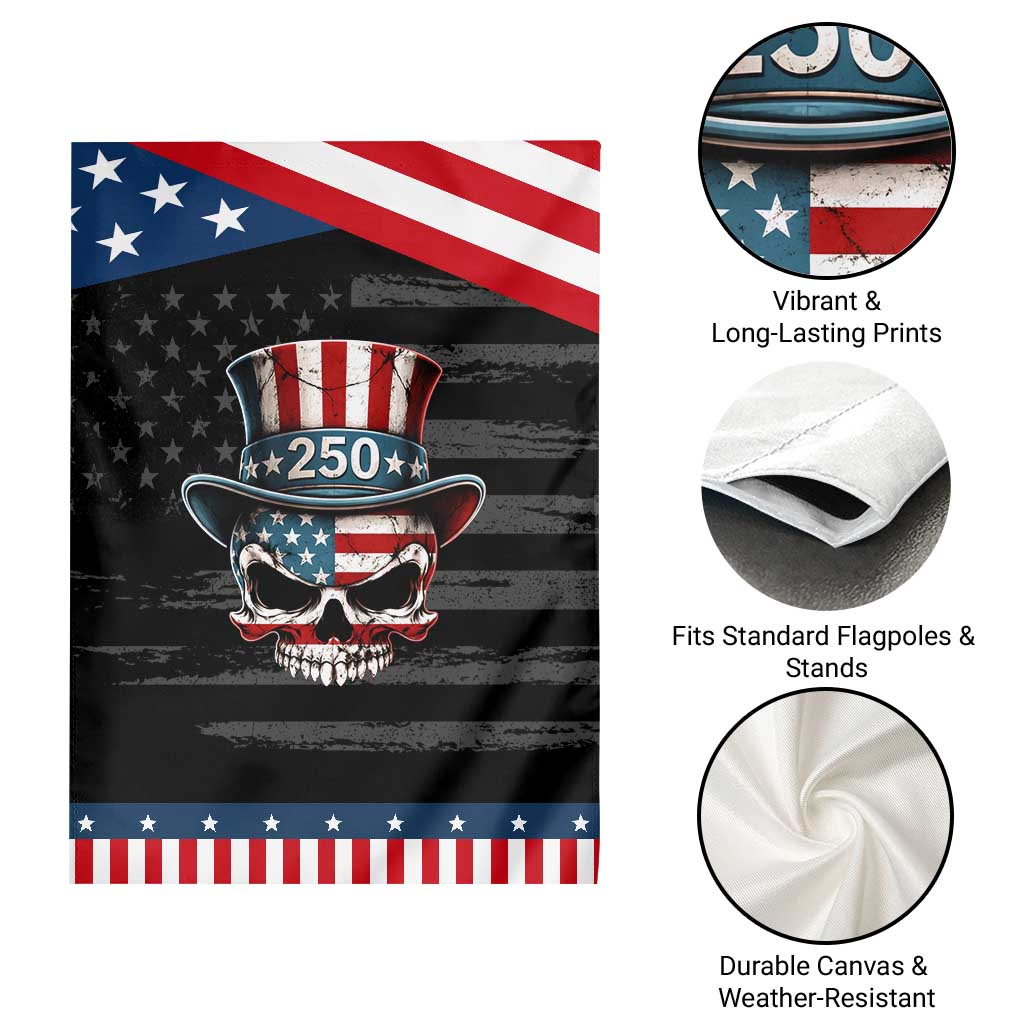 American Flag Skull Patriotic Pride Garden Flag USA 250 Anniversary TS12 Print Your Wear