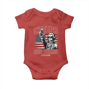 Patriotic Thomas Jefferson Baby Onesie Cheers To 250 Years TS12 Red Print Your Wear